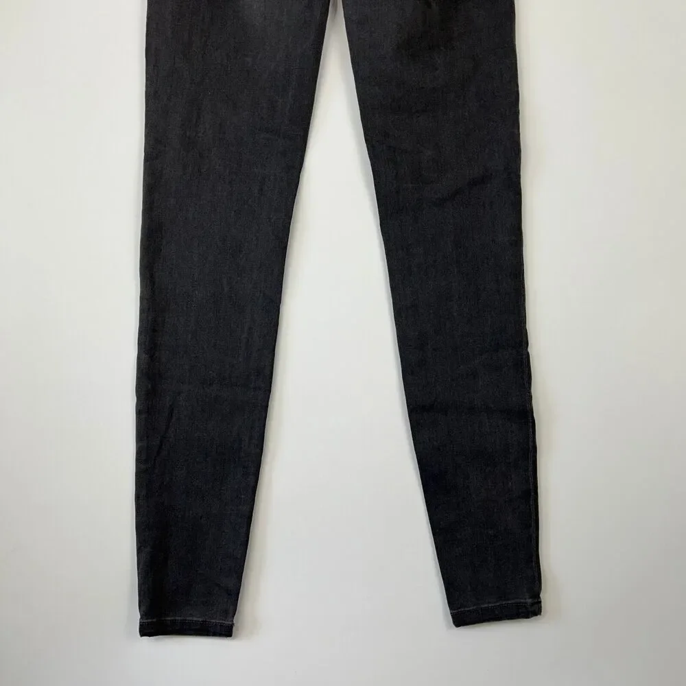 Kut From The Kloth Mia High‎ Rise Skinny Jeans Size 00 NWT Black Embroidered
